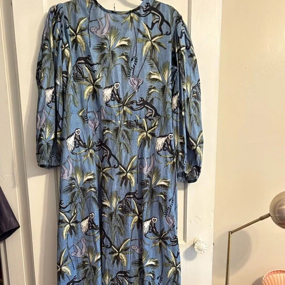 Guadalupe Blue Animal Print Dress Anthropologie - Picture 7 of 7